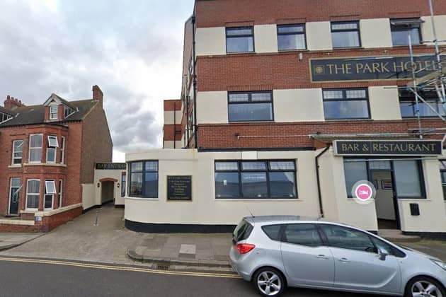 The Park Hotel, in Redcar, and to the left the end terraced house proposed to be converted into hotel accommodation.