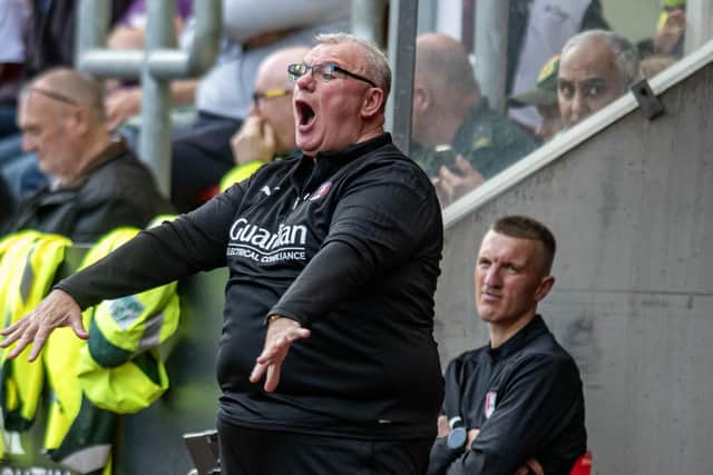 NOT ENOUGH: Rotherham United manager Steve Evans shows his frustration. Picture: Tony Johnson