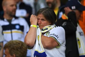 DESPAIR: A Leeds United fan watches her team suffer relegation from the Premier League