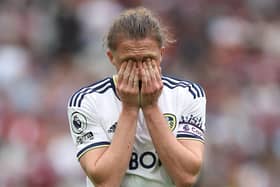 DISTRAUGHT: Leeds United defender Luke Ayling reacts to the full-time whistle