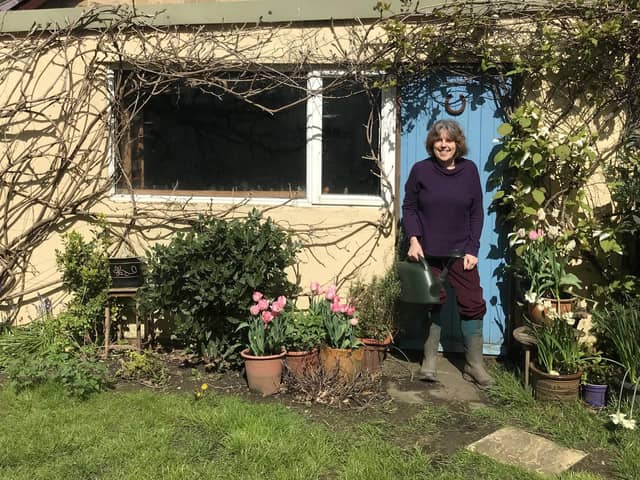 Ilkley author Mandy Sutter whose illustrated memoir Ted the Shed, about her allotment adventures with her elderly father, is out now.