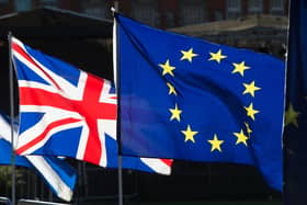 A file photo of Union and European Union flags flying together. PIC:PA