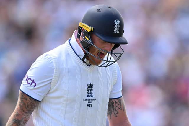 Not to be. Ben Stokes shows his frustration in the Headingley Test. Photo by Stu Forster/Getty Images.