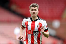 SHEFFIELD, ENGLAND - MAY 24: Zak Brunt of Sheffield United looks on during the Premier Development League Play Off Final match between Sheffield United U23 and Birmingham City U23 at Bramall Lane on May 24, 2021 in Sheffield, England. (Photo by George Wood/Getty Images)