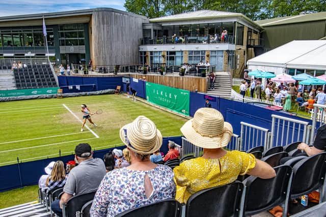 Japanese player Yuriko Lily Miyazaki in action playing Brit Sonay Kartal on centre court during the 2022 Ilkley Trophy (Picture: Tony Johnson)