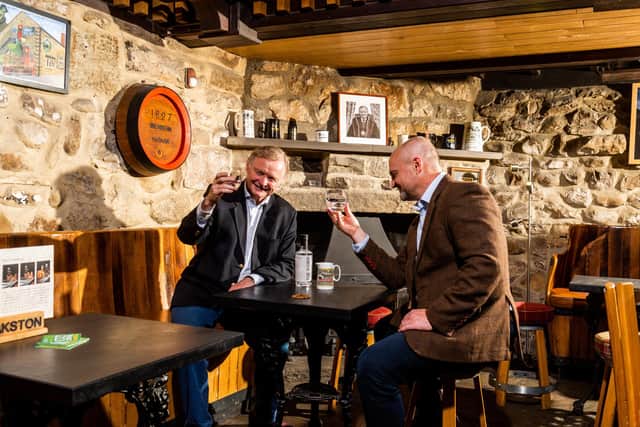 Simon Theakston, Executive Director of Theakston Brewery with Chris Fraser - Founder and Chairman - Ellers Farm Distillery