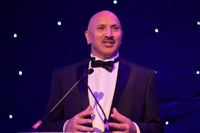 Mohammed Ali, founder of QED Foundation, at the Yorkshire Asian Young Achiever Awards (YAYAs) in 2022. Credit: QED/Roger Moody.