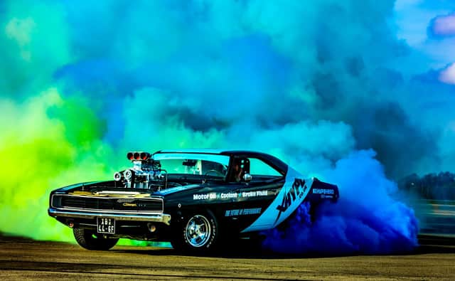 Straightliners Speed Show held at Elvington Airfield, York. Visitors to the event were able to view a wide range of vehicles over 200 vehicles on display marquees, everything from supercars and drag racers to high-performance motorbikes, and jet cars.
