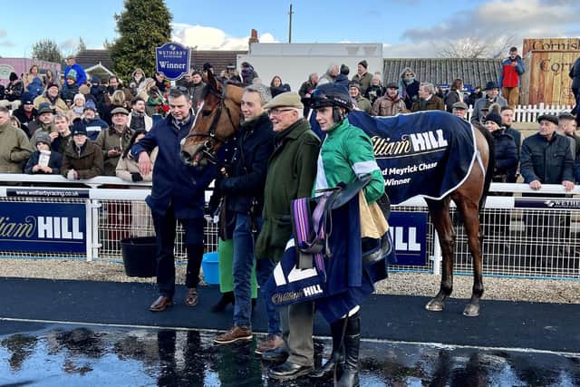 All set: Mark Walford's Into Overdrive after winning the Rowland Meyrick Chase at Wetherby is bidding to win the Ultima Handicap at Cheltenham today.
