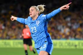 Alessia Russo of England celebrates after scoring her team's third goal during the FIFA Women's World Cup Australia & New Zealand 2023 Semi Final match against Australia. The players of Halifax have opted to watch the game over playing a league fixture. (Picture: Justin Setterfield/Getty Images )