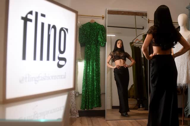 Chloe Mead, founder of Fling fashion rental at the showroom at Mabgate Mills in Leeds. Picture taken by Yorkshire Post Photographer Simon Hulme