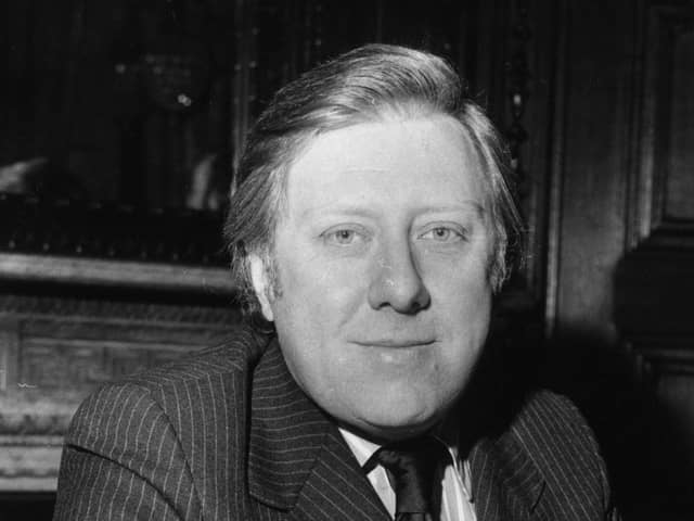 11th March 1974:  Labour MP Roy Hattersley , Minister of State for Foreign and Commonwealth Affairs in pin stripe suit.  (Photo by John Minihan/Evening Standard/Getty Images)