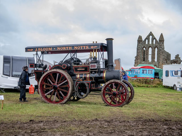 Visitors look at a traction engine from the Blooms of north Nottinghamshire