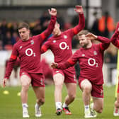 Welcome to Yorkshire: England's George Ford, Freddie Steward, Elliot Daly, Fraser Dingwall and Leeds-born Danny Care during a training session at the LNER Community Stadium, York. (Picture: Mike Egerton/PA Wire)