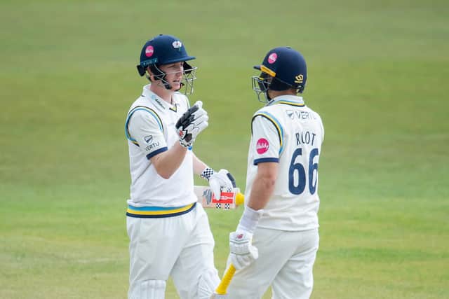 Harry Brook, left, will play his last match for Yorkshire for the foreseeable future, but the county's fans will see a bit more yet of Joe Root before the Test summer starts. Picture by Allan McKenzie/SWpix.com