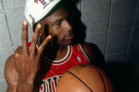 Michael Jordan of the Chicago Bulls celebrates winning the NBA Championship after Game Six of the 1993 NBA Finals (Photo: Andrew D. Bernstein/NBAE via Getty Images)