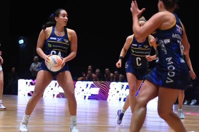 Brie Grierson made her 50th appearances for Leeds Rhinos Netball against Saracens Mavericks at the First Direct Arena (Picture: Matthew Merrick Photography)