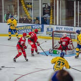 WE'LL MEET AGAIN: Leeds Knights and Swindon Wildcats - seen here playing at Elland Road in October will meet at the Link Centre for the first time this season on December 17. Picture: Leeds Knights