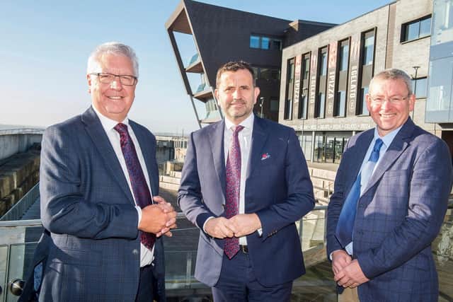 Wykeland managing director Dominic Gibbons (centre) with Wykeland’s new chairman, Paul Millington (left), and non-executive director, Richard Dawson (right).
Picture: Sean Spencer/Hull News & Pictures