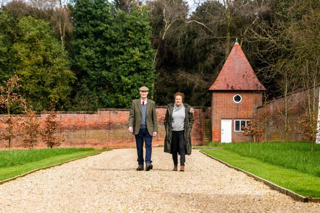 Helperby Walled Gardens, High Lane Helperby, near York, has under gone a major refurbishment over the last few years into a Wedding and events venue. Pictured Sir Anthony and Lady Milnes Coates. Picture By Yorkshire Post Photographer,  James Hardisty.