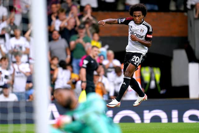 Fulham's Willian celebrates scoring the clinching goal against Sheffield United. (Picture: PA)