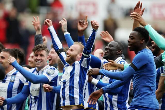 LEADER: Barry Bannan is front and centre of Sheffield Wednesday's post-match celebrations