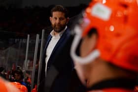 TREBLE TARGET: Sheffield Steelers' head coach, Aaron Fox, says his players are treating their quest for the Elite League play-offs in isolation to the league and Challenge Cup trophies they have already won this season. Picture: Dean Woolley/Steelers Media.