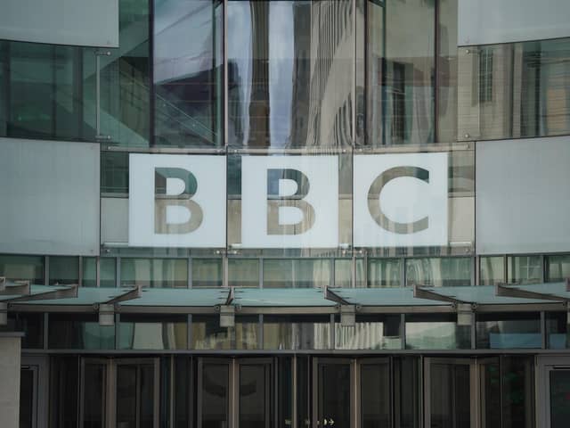 A general view of BBC Broadcasting House, in central London. PIC: Lucy North/PA Wire