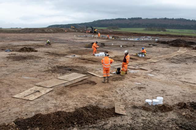 Archaeologists work at the housing development site by Longbeck Road and the A174 at Marske near Redcar