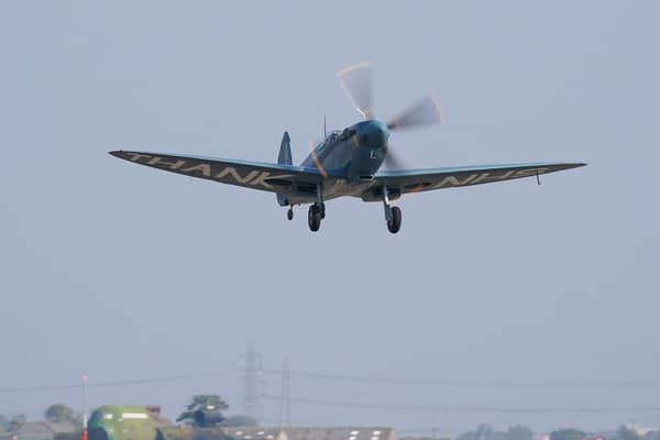 Spitfire aircraft takes off. (Pic credit: Ian Forsyth / Getty Images)