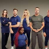 Celebrities on Don't Look Down in aid of Stand Up To Cancer including Yorkshire's Beverley Callard. (Pic credit: Channel 4)