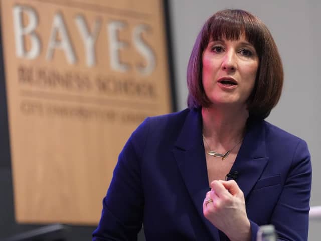 Shadow chancellor Rachel Reeves gives a speech at the Mais lecture. PIC: Stefan Rousseau/PA Wire