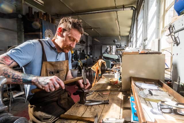 Knife maker Michael May, who will be opening his workshop for this event. Picture By Yorkshire Post Photographer,  James Hardisty.