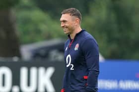 CONFIDENT: England defence coach Kevin Sinfield pictured during training at The Lensbury Resort Picture: Jonathan Brady/PA