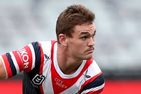 Thomas Deakin in action for the Roosters in a trial game this year. (Photo by Kelly Defina/Getty Images)