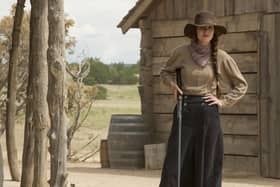 Michelle Dockery as widowed farmer Alice Fletcher in Godless. Picture: Ursula Coyote/Netflix