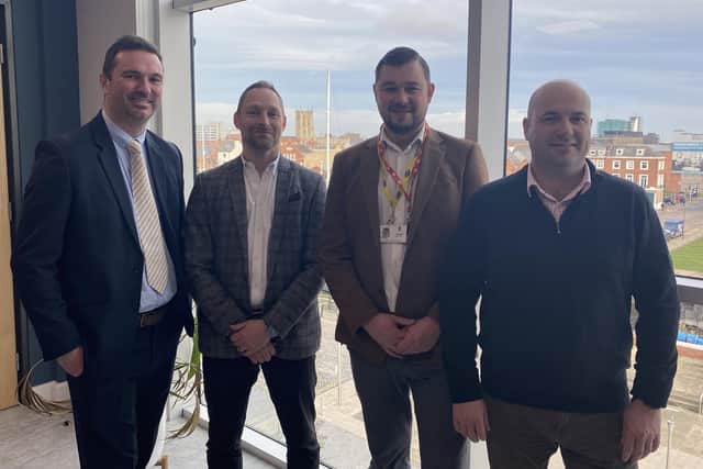Paul White of Garness Jones, Mike Fry of JR Rix & Sons, Edward Beech, R&D innovation manager at Scholl’s Wellness Company and Scott Seville, Vice President for R&D, quality and regulatory at Scholl’s Wellness Company,