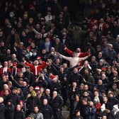 LONG JOURNEY: Sheffield United supporters at Craven Cottage last December