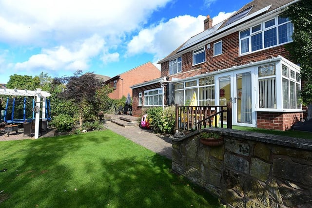 Here is an external view of the conservatory, which has lovely views of the back garden.