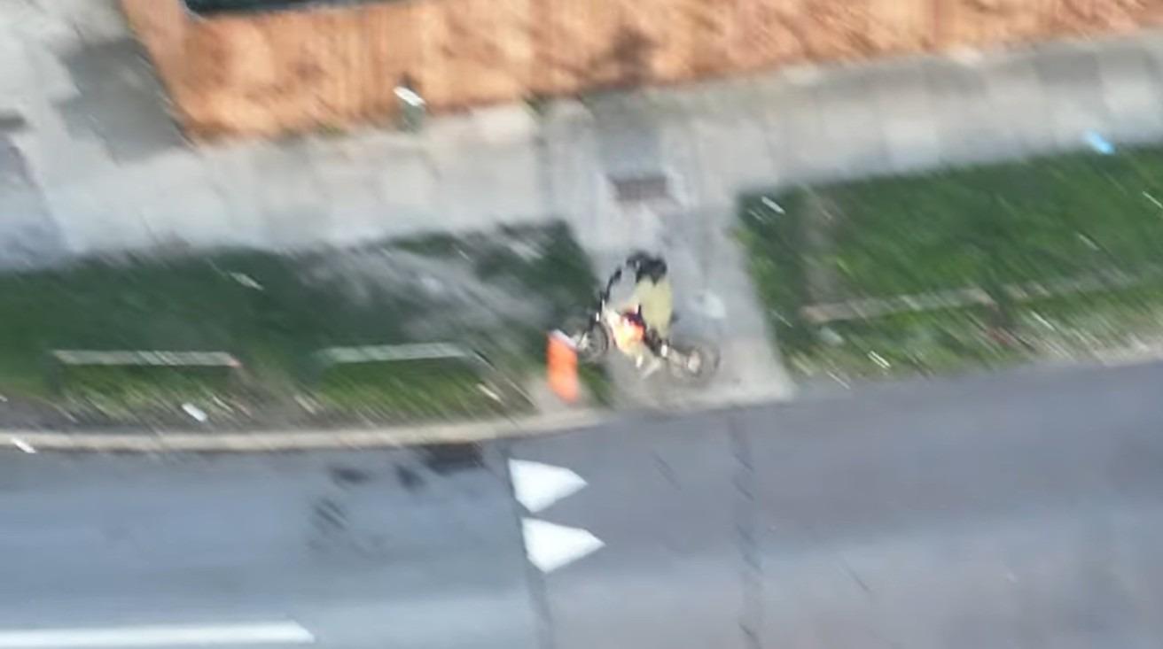 Watch moment teen caught by police drone on off-road bike is detained