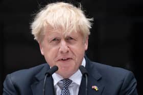 Prime Minister Boris Johnson reads a statement outside 10 Downing Street, London, formally resigning as Conservative Party leader after ministers and MPs made clear his position was untenable. He will remain as Prime Minister until a successor is in place. Picture date: Thursday July 7, 2022.