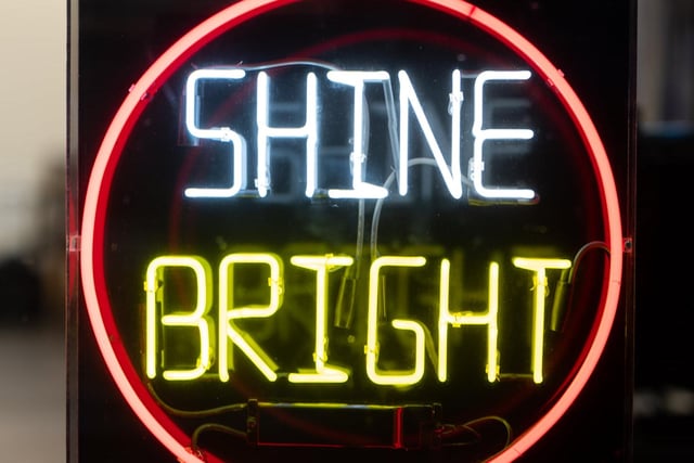 Shine Bright suggests this roadsign-esque illuminated sign.