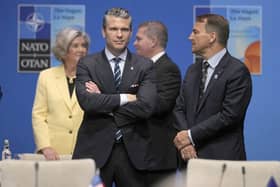 Pete Hegseth waits for the start of a North Atlantic Council plenary meeting during the Nato Summit at the Hague. PIC: Kin Cheung/PA Wire