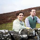 L to R:  Helen Alderson (played by Rachel Shenton) and James Herriot (played by Nicholas Ralph)