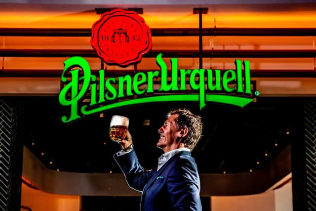 Pilsner Urquell have just opened a brand new multi million pound visitors attraction in Prague, the capital city of the Czech Republic. The Pilsner Urquell: The Original Beer Experience, positioned at the bottom of the Wenceslas Square in Prague,  tells the story of the world's first Pilsner beer in a unique way using state-of-the-art technology alongside immersive, modern story-telling over three floors. Pictured Yorkshireman Robert Neale, Managing Director of Portland Trust based in Prague. Picture By Yorkshire Post Photographer,  James Hardisty..