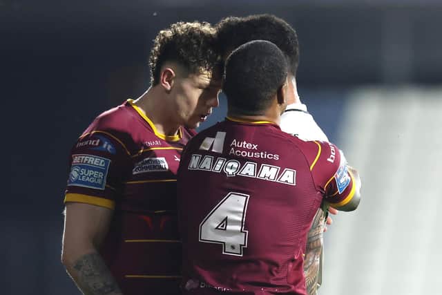 Elliot Wallis clashes with Tim Lafai and is subsequently sent off. (Photo: Ed Sykes/SWpix.com)