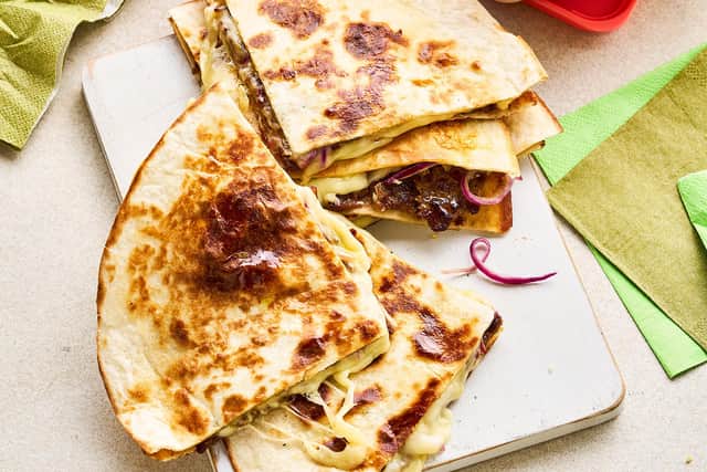 Joe Wicks’ cheesy smashed beef quesadillas. Picture credit: Mike English/PA