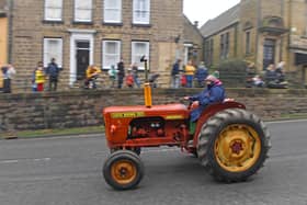 Tractors make their way through Knaresborough
