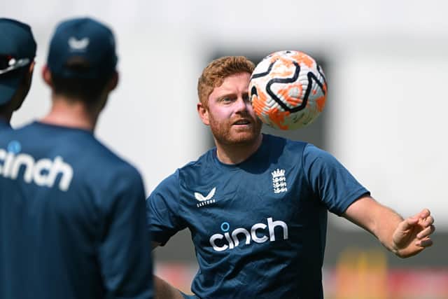 Eyes on the ball: Yorkshire's Jonny Bairstow gets in the groove ahead of the second Test. Photo by Stu Forster/Getty Images.