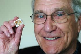 David Watson with the Aspire heart valve he developed at Vascotek Ltd, Leeds.